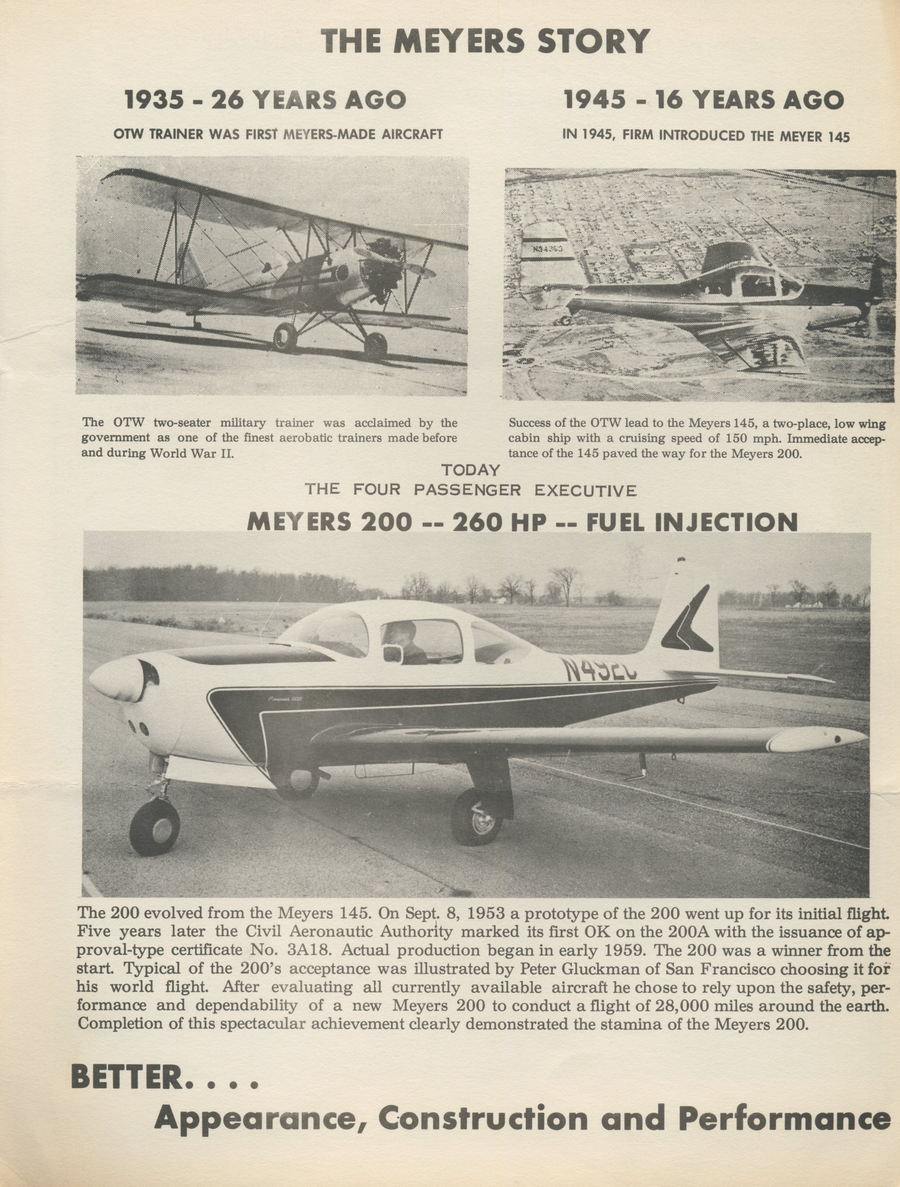 Meyers Aircraft Company - Old Meyers Aircraft Brochure (newer photo)